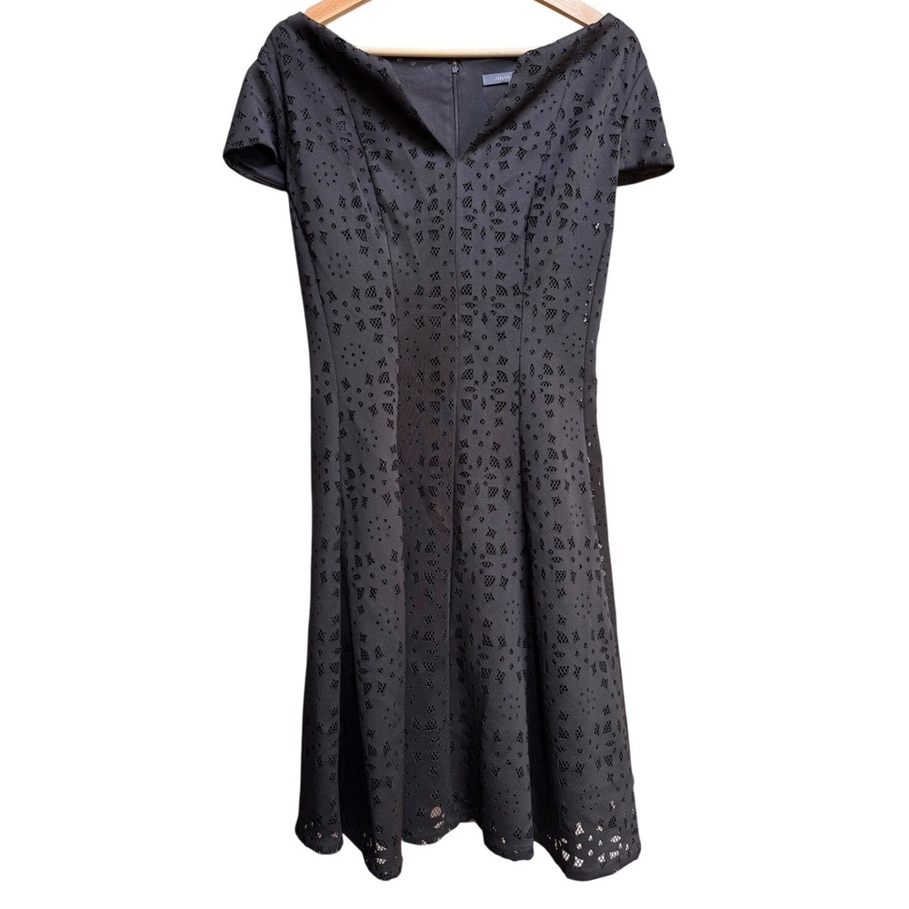 Julia Jordan Womens Black Laser Cut Dress Sz 14 Pockets Whimsigoth Dark Romantic
